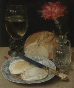 French : Nature morte aux œufs au plat Stil-life with fried eggs - Georg Flegel