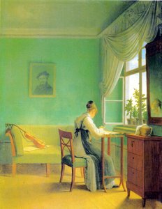 Broderie femme - Georg Friedrich Kersting