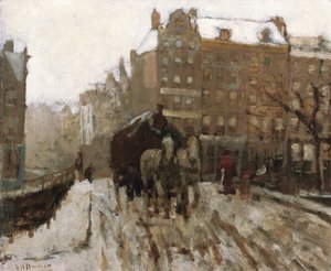 Pont sur le canal Singel près de la Paleisstraat, Amsterdam, vers 1895-1900