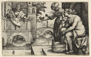 David observant Bethsabée - Georg Pencz
