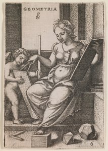 Geometria, de la série "Les arts libéraux", vers 1541 (gravure)