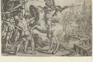 Horatius Cocles défend le pont sur le Tibre (Verhalen uit vroege Romeinse geschiedenis) - Georg Pencz