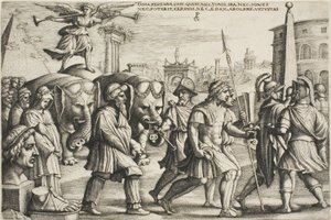 Le Triomphe de la renommée, planche trois des Triomphes de Pétrarque - Georg Pencz