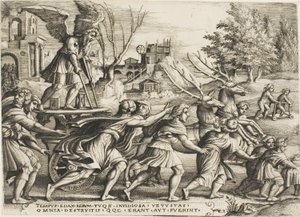 Le triomphe du temps, planche quatre des Triomphes de Pétrarque - Georg Pencz
