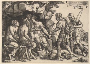 Thétis et Chiron - Georg Pencz
