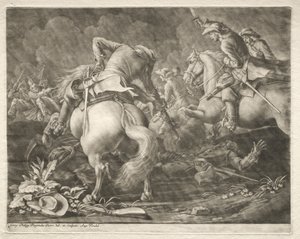 Escarmouche entre hussards prussiens et hongrois - Georg Philipp I Rugendas