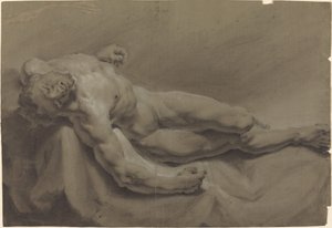 Un nu masculin allongé - Georg Raphael Donner