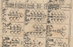 Feuille de cartes à jouer, 1575-1600