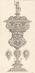 Gobelet avec couvercle surmonté d