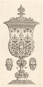Gobelet avec deux masques sur le couvercle - Georg Wechter I