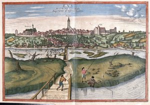 Enns, Autriche (gravure) - Georg Braun and Hogenberg Franz