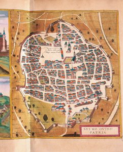Italie, Sulmona, La ville de Sulmona de Civitates Orbis Terrarum - Georg Braun and Hogenberg Franz