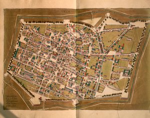 Lucques, de Civitates Orbis Terrarum par Georg Braun et Franz Hogenberg, gravure