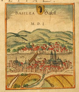 Carte de Bâle de Civitates Orbis Terrarum - Georg Braun and Hogenberg Franz