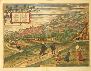 Carte de Grenade du Civitates Orbis Terrarum par Georg Braun