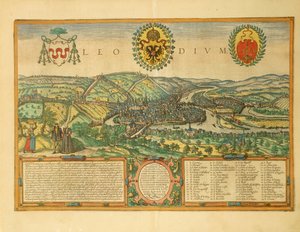 Carte de Liège du Civitates Orbis Terrarum par Georg Braun