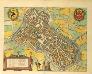 Carte de Lille de Civitates Orbis Terrarum par Georg Braun