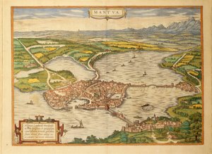 Carte de Mantoue de Civitates Orbis Terrarum par Georg Braun