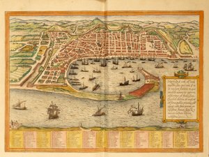 Carte de Messine du Civitates Orbis Terrarum par Georg Braun