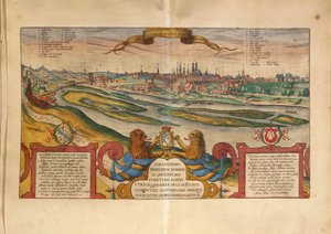 Carte de Munich, Allemagne, de Civitates Orbis Terrarum par Georg Braun - Georg Braun and Hogenberg Franz