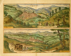 Carte de Nocera et Castelnuovo de Civitates Orbis Terrarum par Georg Braun