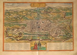 Carte de Rome de Civitates Orbis Terrarum par Georg Braun