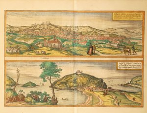 Carte de Saint-Sébastien et Burgos du Civitates Orbis Terrarum par Georg Braun - Georg Braun and Hogenberg Franz