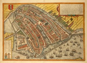 Carte de la ville, de Civitates Orbis Terrarum par Georg Braun