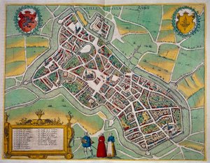 Carte de la ville de Lille de « Civitates Orbis Terrarum » par Georg Braun et Frans Hogenberg vers 1572-1617