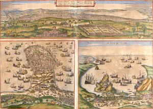 Tunis, Mahdia, Peñón de Vélez de la Gomera, Tunisie, Espagne, Maroc - Georg and Hogenberg Franz (1535 90) Braun