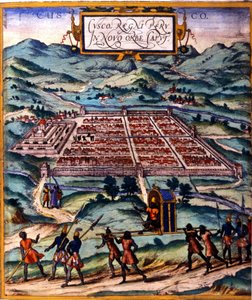 Cuzco, le centre principal de la civilisation inca. Atlas de Braun & Hogenberg - Georg Braun and Hogenberg Franz