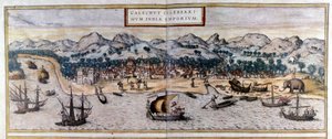 Vue de Kozhikode en Inde - Georg Braun and Hogenberg Franz