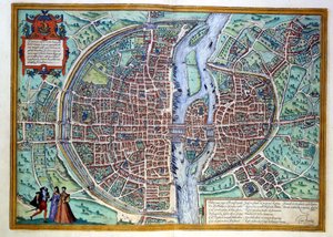 Vue de la ville de Paris à la fin du XVIe siècle
