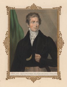 Sir Robert Peel, homme politique britannique et deux fois Premier ministre (lithographie en couleur)