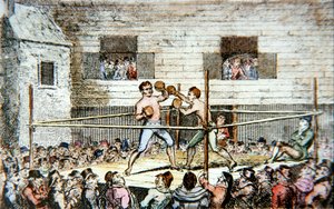 Un match de boxe au court de fives, Londres, d