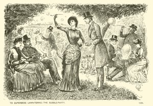 Pour remplacer le tennis sur gazon - la fête des bulles (gravure)