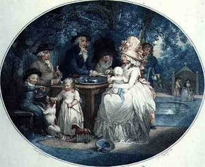Un jardin de thé, gravé par François David Soiron (né en 1764), pub. par T. Gaugain