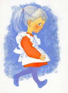 Petite fille avec tablier