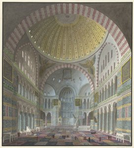 Intérieur de la Sainte-Sophie avec Turcs agenouillés et debout - George Antoine Prosper Marilhat