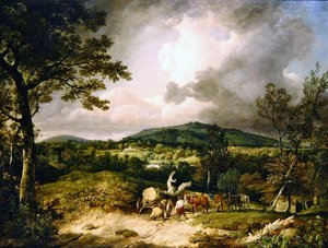 Les ramasseurs de bois avec vue sur Siddon Hill, Highclere Park au loin