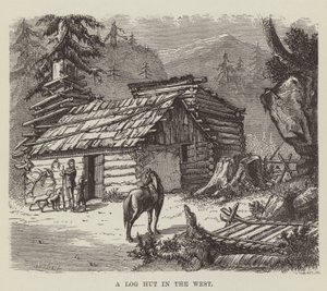 Une cabane en rondins dans l