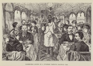 Passagers dînant dans un wagon-salon Pullman - George Augustus Sala