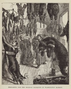 Préparation des banquets de vacances au marché de Washington - George Augustus Sala