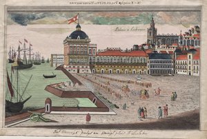 Vue et Perspective du Palais du Roi du Portugal à Lisbonne - George Balthazar Probst