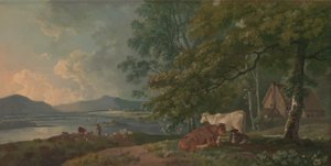 Matin : Paysage avec bétail