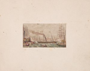 Boîte à aiguilles : La flotte royale dans la baie de Kilkenny (?) - George Baxter