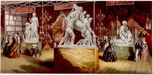 Sculptures - Vue intérieure de la Grande Exposition - George Baxter