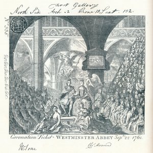 Billet gravé pour la cérémonie de couronnement de George III à l