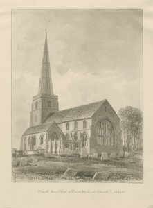 Lichfield - Église Saint-Michel : dessin sépia