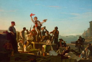 Joyeux bateliers en port - George Caleb Bingham